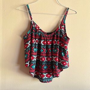 Aztec print crop top